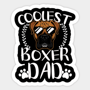 Glasses Coolest Boxer Dog Dad Sticker